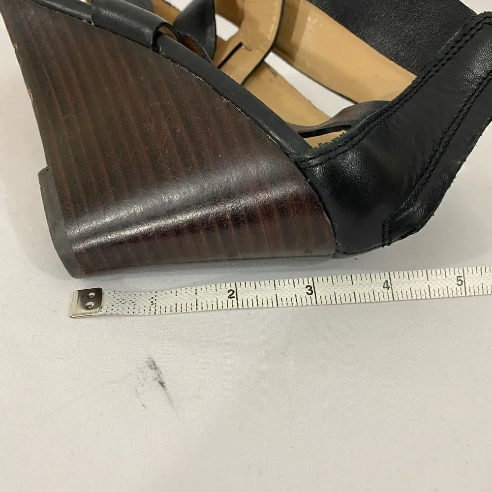 Hive & Honey Black Strappy Ankle Strap Wedge
